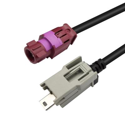 China Practical HSD Wire Cable Assembly D Code FAKRA Connector To MINI B USB for sale