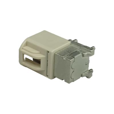 China Mini Fakra Connector Type PCB/Panel Mount Right Angle Through Hole White B Code for sale