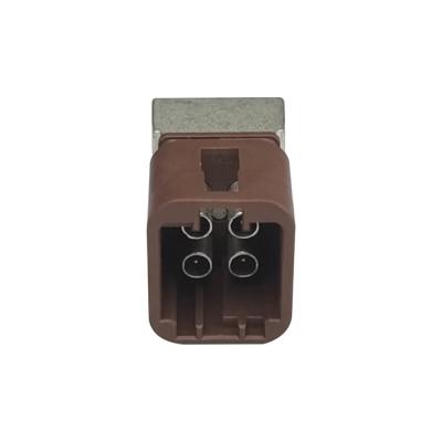 China Quad Mini Fakra Connector  D-Code PCB Through Hole Right Angle Plug for sale
