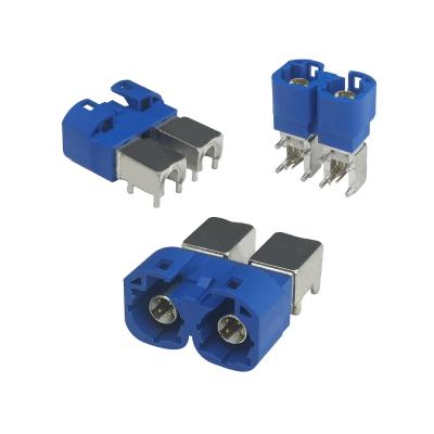 China FAKRA HSD Connector 2x4Pin C-Code Twin PCB Board Connector Blue Car Connector for sale