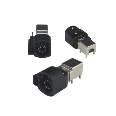 China HSD Code A Plug 90 Degree 4+2Pin PCB Mount Right Angle Coaxial Connector for sale