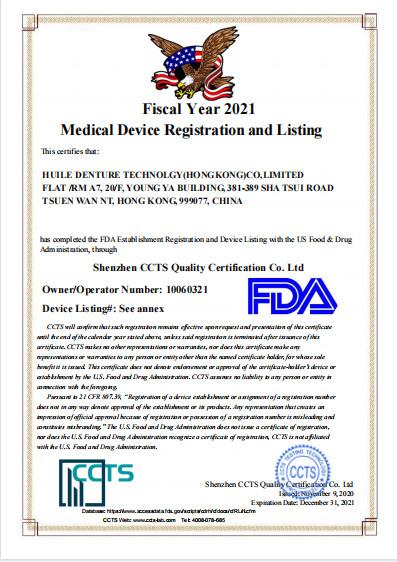 FDA - China C B Dental Lab Co. Limited