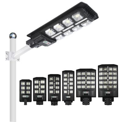 China 50w 100w 150w 200w 300w 400w waterproof IP65 ABS  integrated led all in one solar street light outdoor dusk to dawn for sale