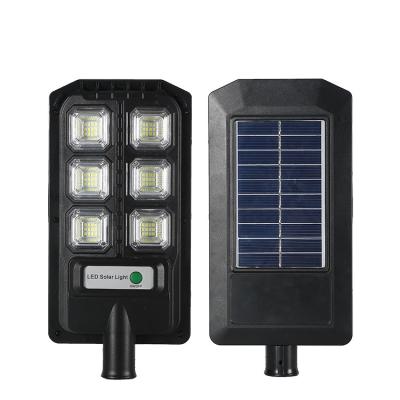 China 50w street light with solar panel waterproof IP65 ABS  integrated led all in one solar street light outdoor dusk to dawn for sale