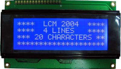 China línea 5V 2004 4 20 negativa transmisiva azul de la exhibición STN del Lcd del carácter en venta