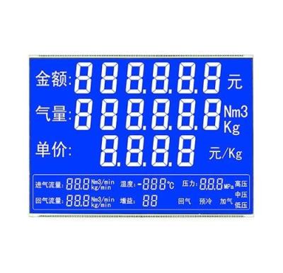 China Customized TN Blue Lcd Display Segment 7 For Gas Meter Screen Segment Display for sale
