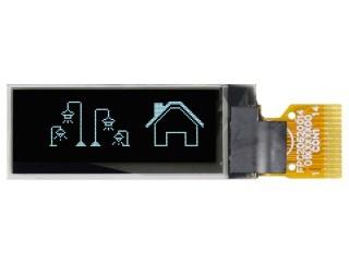 China 15 Pins 128x32 Dots PMOLED Display 0.91 Inch Yellow I²C COG Graphic Monochrome for sale