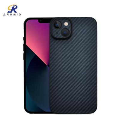 China Cámara de la precisión que corta el color móvil del negro de la caja de la fibra de carbono para el iPhone 14 favorable en venta