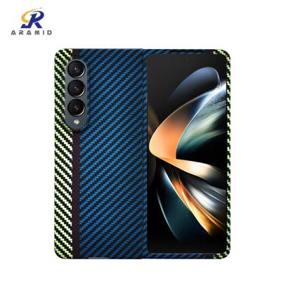 Chine 2022 Cas de téléphone portable en fibre de carbone Kevlar Aramide pour Samsung Fold 4 à vendre