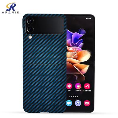 China Customized Logo Magnetic Aramid Carbon Fiber Cell Phone Case For Samsung Flip 4 for sale