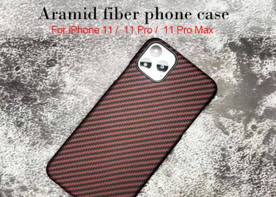 China Caixa matte vermelha do telefone da fibra de Aramid do revestimento da anti impressão digital para o iPhone 11 à venda