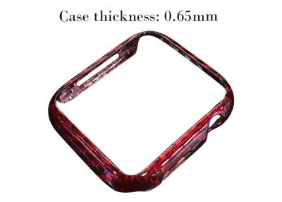 China Shock Resistant Glossy Red Aramid Fiber Watch Case For Apple for sale