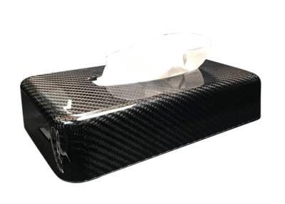China caixa de lenço de papel lustrosa da fibra do carbono 3K para o carro à venda
