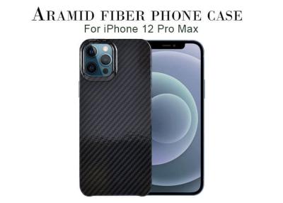 China Glossy Surface Black Carbon Aramid Fiber iPhone Case For iPhone 12 Pro Max for sale