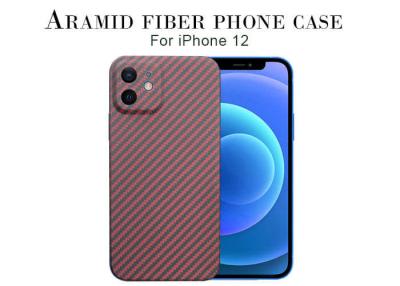 China Caixa do telefone da fibra de Aramid do carbono de  da cor vermelha para o iPhone 12 à venda