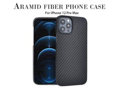 China Magnetic Black Color Full Cover Aramid Fiber Phone Case For iPhone 12 Pro Max Kevlar Mobile Case for sale