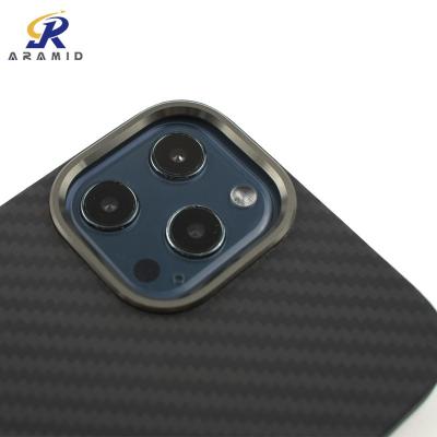 China 0.65mm Aramid de Telefoongeval van het Vezeliphone 12 met Metaal Ring Design Te koop