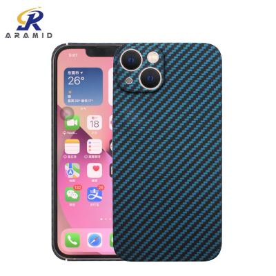 China Full Camera Protection Blue Color Aramid Fiber Case For iPhone 13 for sale