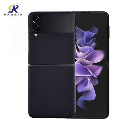 China Bulletproof Aramid Carbon Fiber Cell Phone Covers For Samsung Z Flip 3 for sale