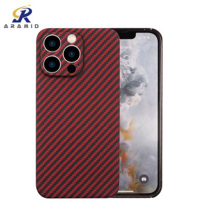 China Red Shockproof Carbon Aramid Fiber Case Mobile Phone Cover For IPhone 13 Pro for sale