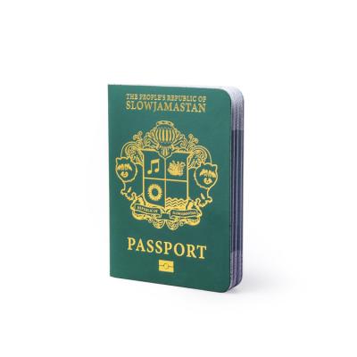 China PU Leather Cover Passport Booklet Printing With Logo Gold Foiled 90mmxH125mm for sale