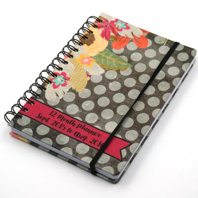 China 65C Planner Spiral Notebook Printing Services PVC With Elastic Band 240pages for sale