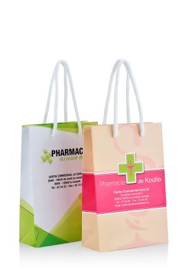 China Recicle a impressão a cores completa dos sacos de papel biodegradáveis da farmácia dos sacos do presente à venda