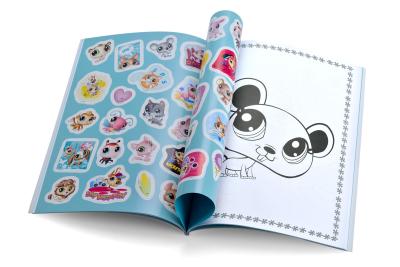 China A4 Sticker Book Coloring Pages Printing Gloss Lamination Saddle Stitch CMYK for sale