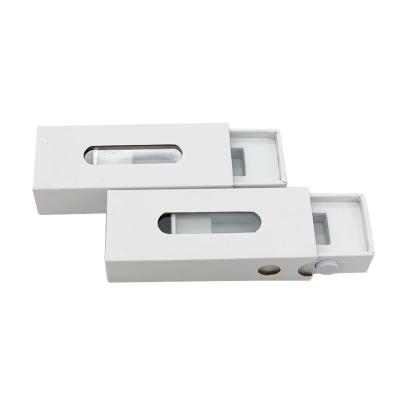 China Caixa branca do cartucho de Vape, caixa de cartão com janela plástica 100mmx35mmx25mm à venda