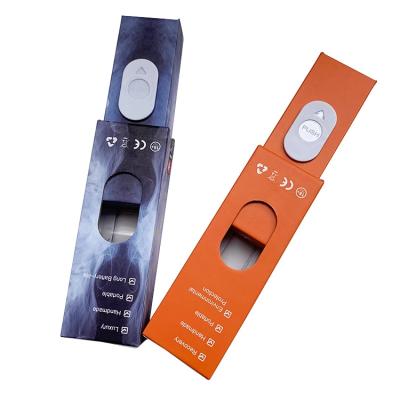 China Custom Vape Child Resistant Packaging Boxes Semi Gloss With Bottom Button for sale
