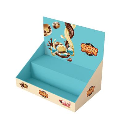 China Chocolate Candy Display Carton Boxes 2 Tier Cardboard Counter for sale
