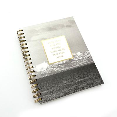 China A4 Spiral Notebook Printing With Lined Pages Gold Foiled Logo for sale