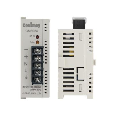 China Plastic Housing 2.5A 24vdc Power Supply Din Rail Mount For PLC Controller for sale