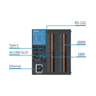 중국 32K 단계 산업 제어 PLC 16DI 16DO 트랜지스터 출력 이더넷은 좌현으로 향하게 할 수 있습니다 판매용