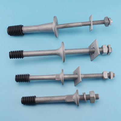 China Long Shark / Short Shark Forged steel Crossarm Insulator Pin with Nylon thread For line hardware for sale