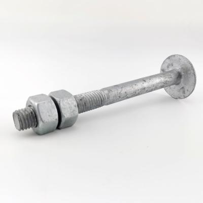 China ASTM A394 Type 0 Hot Dip Galvanized Step Bolt with two Nuts for Tower for sale