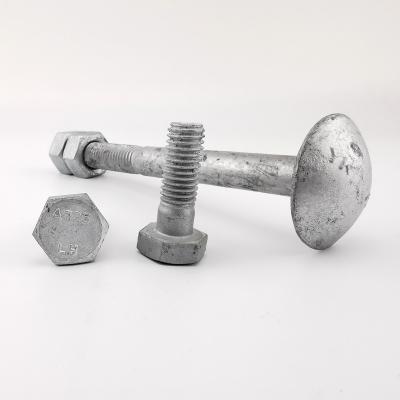 China ASTM A394 Type 1 Hot Dip Galvanized Step Bolt for Tower  with two Nuts for sale