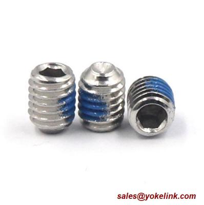 China ASME B18.3, DIN 913 Stainless Steel Socket Set screws with Flat Point, Nylok patch for sale