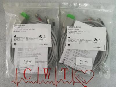 China 3 Lead W Grab ECG Machine Parts Multi Link Ge Ecg Leads Assy AHA.306M 12FT for sale
