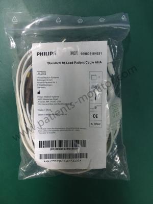 China Philipilip Page Writer TC10 ECG Machine Parts Standard 10- Lead ECG Cable AHA 989803184931 for sale