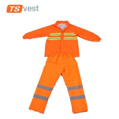 China Company Wholesale 300D Oxford Cloth Bright Orange Safety Clothing Suit à venda