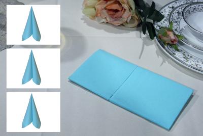 Chine 40x40 serviette bleue romantique, serviettes de la meilleure qualité de cocktail du papier 50-70gsm à vendre