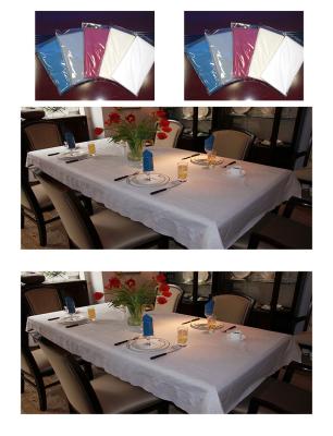 China Retângulo de papel superior absorvente branco de 3 toalhas de mesa da dobra L108in à venda