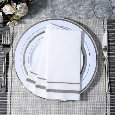 China SGS White Paper Table Cover , Airlaid Disposable Linen Tablecloth OUCHAME for sale