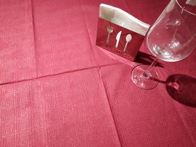 China 137cm*274cm Square Disposable Paper Tablecloth Red 3ply Thickened for sale