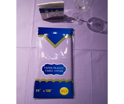 China ECO-Friendly 3 Ply Paper And Plastic Tablecloth Absorbent For Rectangle Tables for sale