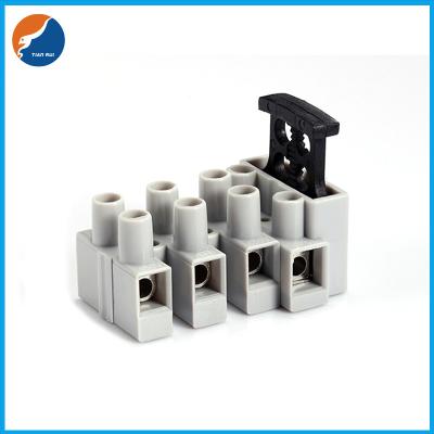 China Plastic Electrical Screw Feed Through 4 Pole Pin Fuse Holder Terminal Block Connector for sale
