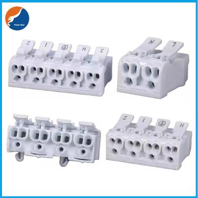 China 2 3 4 5 Poles 450 Volt 24 Amp Push In Cable Wiring Connector For LED Lights for sale