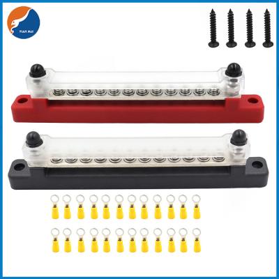 China 12 Way Common Busbar , 150A RV Marine Solar Copper Terminal Bus Bar With Cover for sale