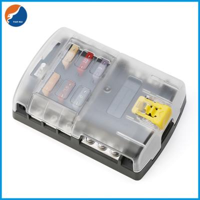 China 6 Way ATY ATO ATC Blade Fuse Holders Car Automotive Fuse Block with Negative Bus Bar for sale